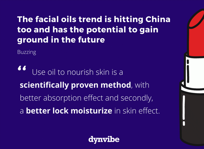 The facial oils trend is hitting China too and has the potential to gain ground in the future.